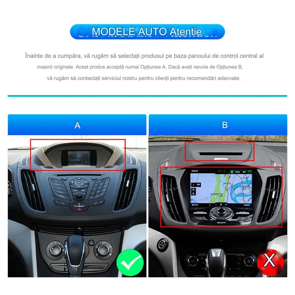 Navigatie dedicata Ford Kuga (2013-2019) cu Android 14, 4 GB RAM 64 GB ROM, OCTA-CORE, Carplay si Android auto, Slot SIM 4G, ventilator de racire activ, ecran 9 inch HD