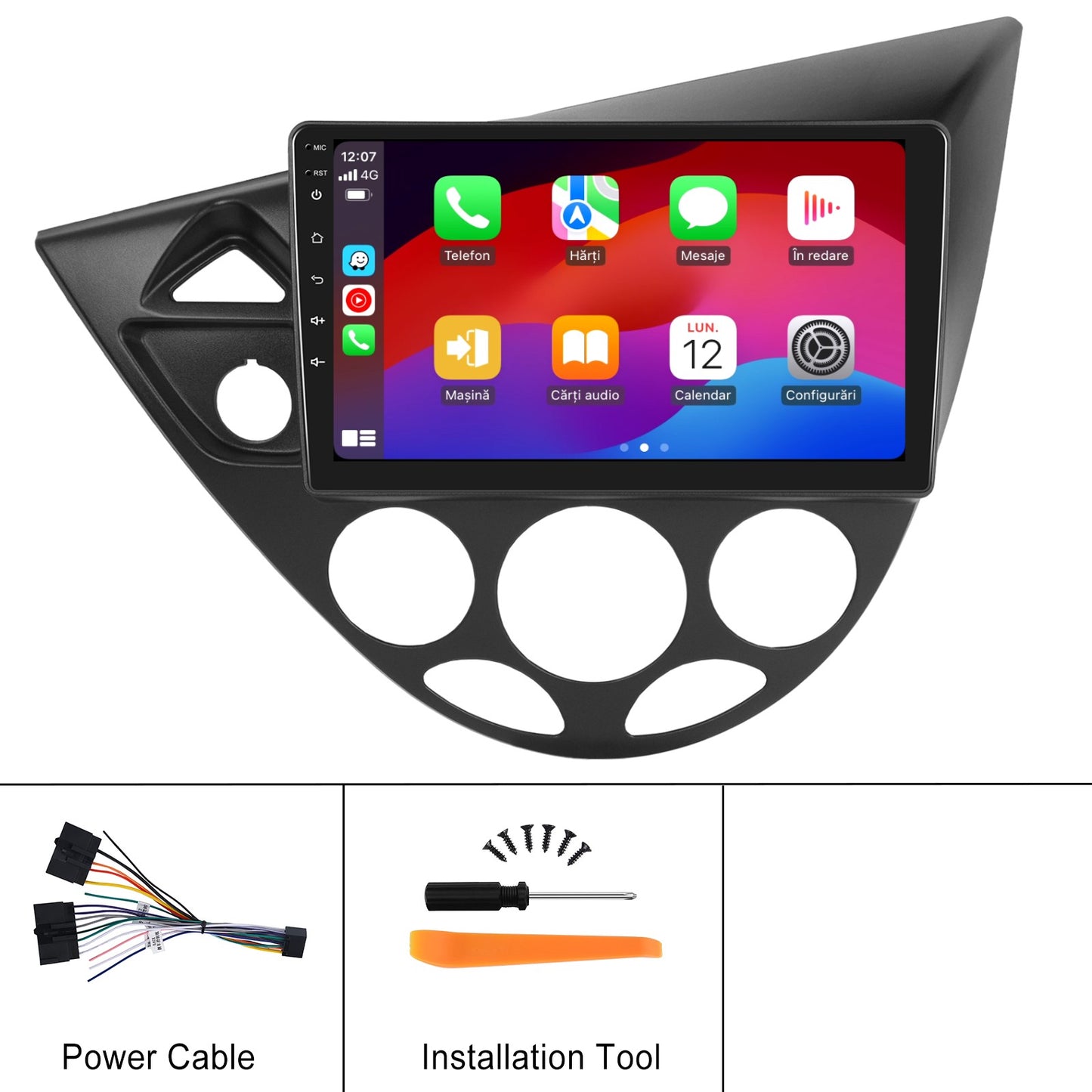 Navigatie dedicata Ford Focus (1998-2005) cu Android 14, 8 GB RAM 128 GB ROM, OCTA-CORE 2.0Mhz, Carplay si Android auto, Slot SIM 4G, ventilator de racire activ, ecran 9 inch HD