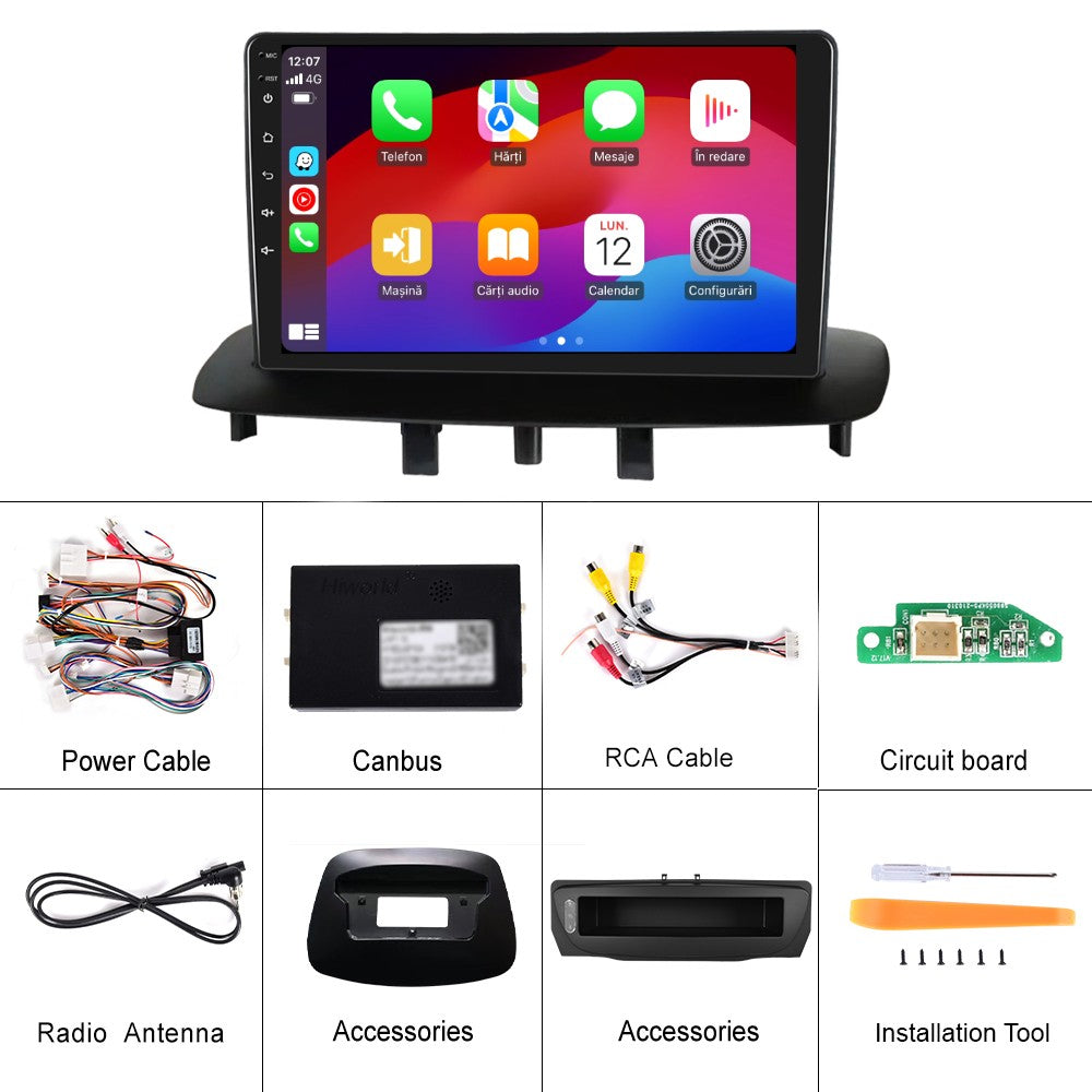 Navigatie dedicata Renault Megane 3/Fluence (2009-2015) Android 14, 8 GB RAM 128 GB ROM, OCTA-CORE 2.0Mhz, Carplay si Android auto, Slot SIM 4G, ventilator de racire activ, ecran 9 inch HD