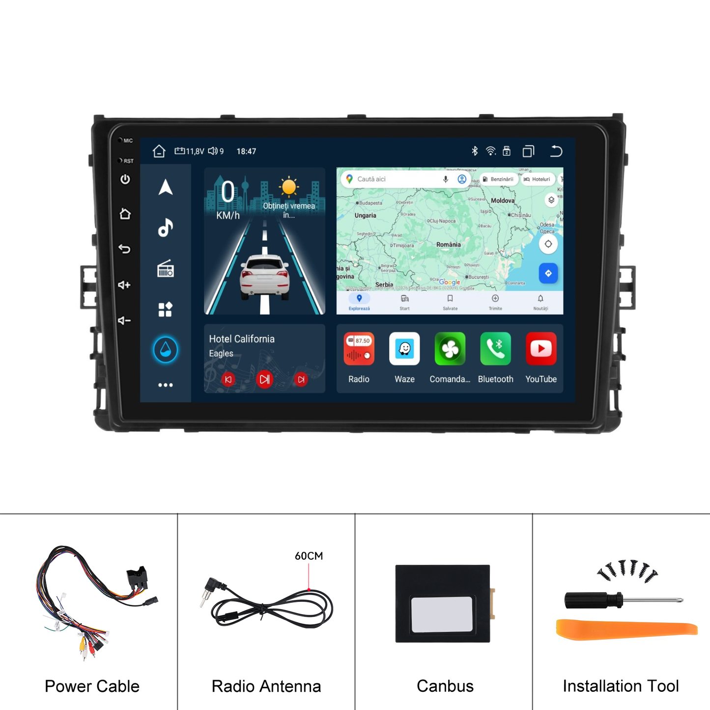 Navigatie dedicata Volkswagen Polo/Transporter/T-roc (2018-2024) cu Android 14, 4 GB RAM 64 GB ROM, OCTA-CORE, Carplay si Android auto, Slot SIM 4G, ventilator de racire activ, ecran 9 inch HD
