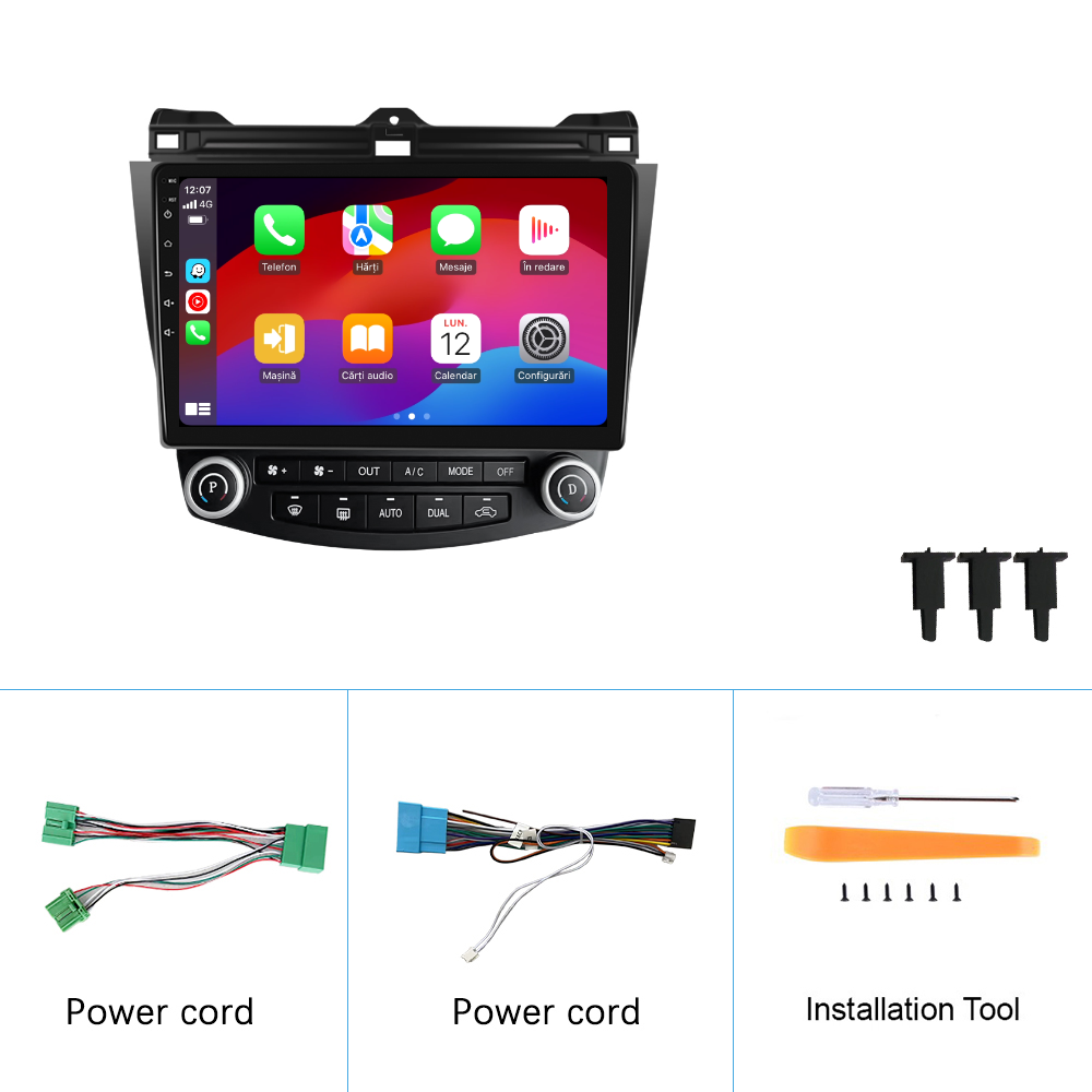 Navigatie dedicata Honda Accord (2003-2007) Android 14, 8 GB RAM 128 GB ROM, OCTA-CORE 2.0Mhz, Carplay si Android auto, Slot SIM 4G, ventilator de racire activ, ecran 10.1 inch HD