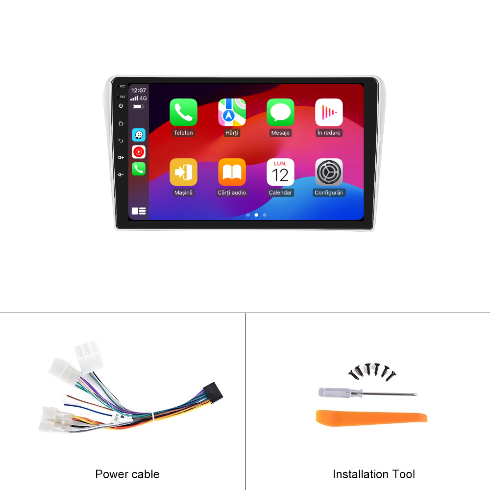 Navigatie dedicata Toyota Avensis (2002-2008) cu Android 14, 4 GB RAM 64 GB ROM, OCTA-CORE, Carplay si Android auto, Slot SIM 4G, ventilator de racire activ, ecran 9 inch HD