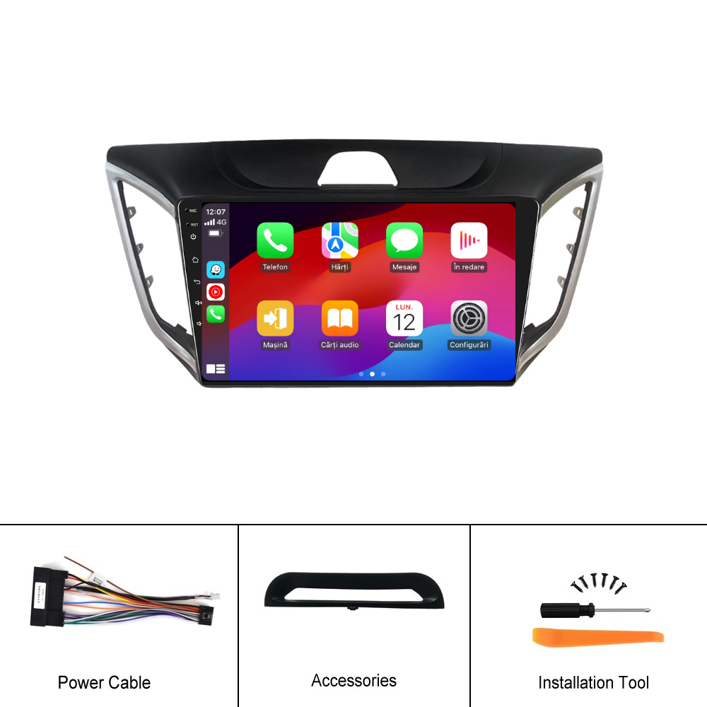 Navigatie dedicata Hyundai IX25 (2015-2018) 2GB RAM 32GB ROM, Android 14, Carplay si Android Auto, cooler racire, ecran HD 10.1 inch