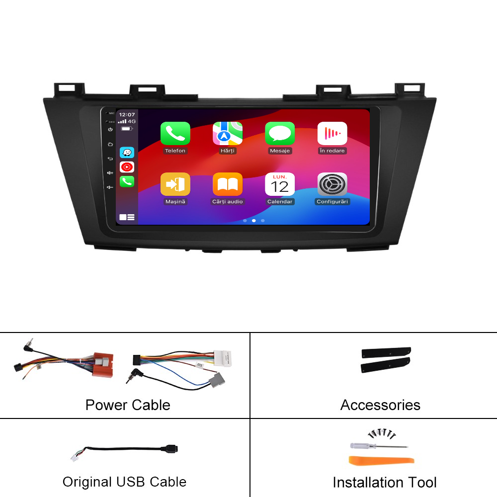 Navigatie dedicata Mazda 5 (2011-2013) 2GB RAM 32GB ROM, Android 14, Carplay si Android Auto, cooler racire, ecran HD 9 inch