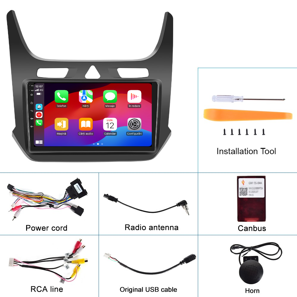 Navigatie dedicata Chevrolet Cobalt (2011-2018) 2GB RAM 32GB ROM, Android 14, Carplay si Android Auto, cooler racire, ecran HD 9 inch