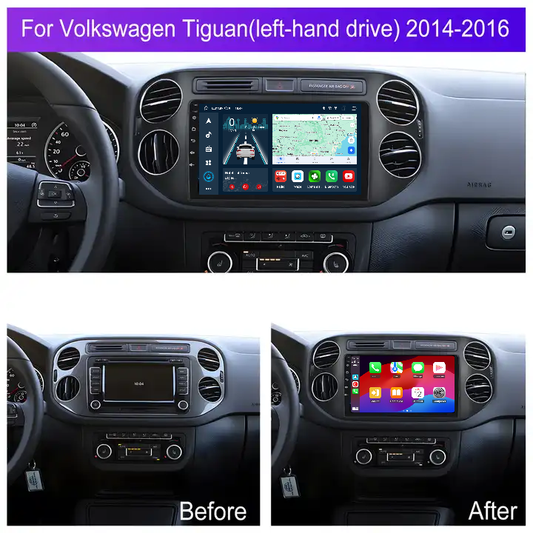 Navigatie dedicata Volkswagen Tiguan (2014-2016) 2GB RAM 32GB ROM, Android 14, Carplay si Android Auto, cooler racire, ecran HD 9 inch