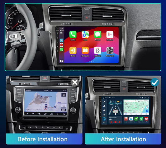 Navigatie dedicata Volkswagen Golf (2013-2018) 2GB RAM 32GB ROM, Android 14, Carplay si Android Auto, cooler racire, ecran HD 10.1 inch