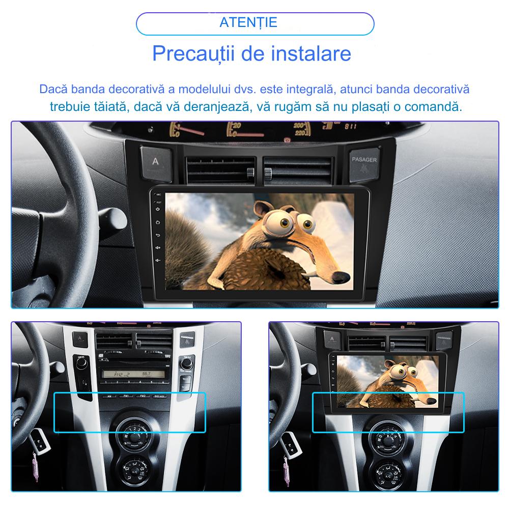 Navigatie dedicata Toyota Yaris (2008-2011) Android 14, 8 GB RAM 128 GB ROM, OCTA-CORE 2.0Mhz, Carplay si Android auto, Slot SIM 4G, ventilator de racire activ, ecran 9 inch HD