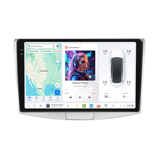 Navigație Android 15 dedicată VW Passat B6, B7 și CC, 4GB RAM + 64GB stocare, CarPlay și Android Auto