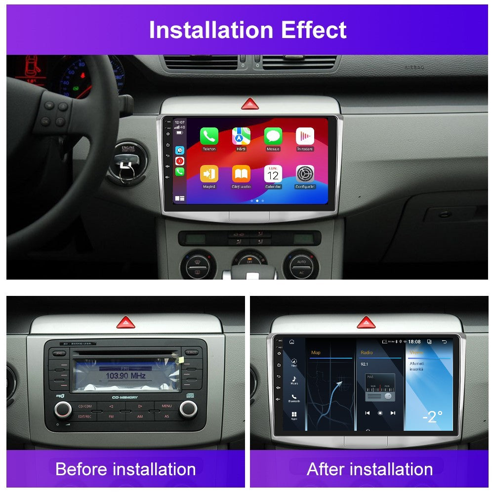 Navigatie dedicata Passat B6, B7, CC 2GB RAM 32GB ROM, Android 14, Carplay si Android Auto, cooler racire, ecran HD 10 inch