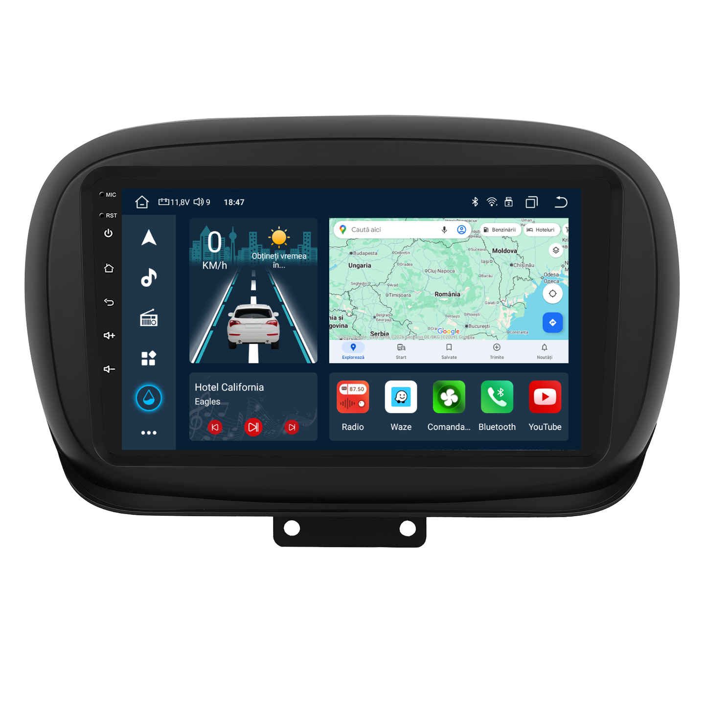 Navigatie dedicata Fiat 500X (2014-2020) cu Android 14, 4 GB RAM 64 GB ROM, OCTA-CORE, Carplay si Android auto, Slot SIM 4G, ventilator de racire activ, ecran 9 inch HD