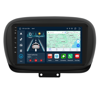 Navigatie dedicata Fiat 500X (2014-2020) cu Android 14, 4 GB RAM 64 GB ROM, OCTA-CORE, Carplay si Android auto, Slot SIM 4G, ventilator de racire activ, ecran 9 inch HD