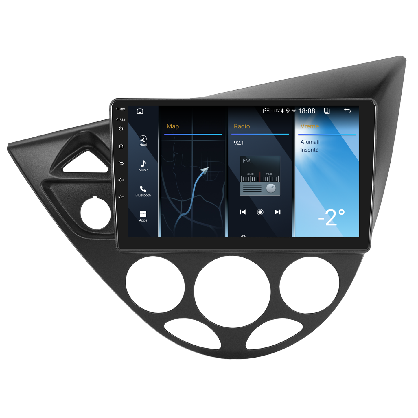 Navigatie dedicata Ford Focus (1998-2005) 2GB RAM 32GB ROM, Android 14, Carplay si Android Auto, cooler racire, ecran HD 9 inch