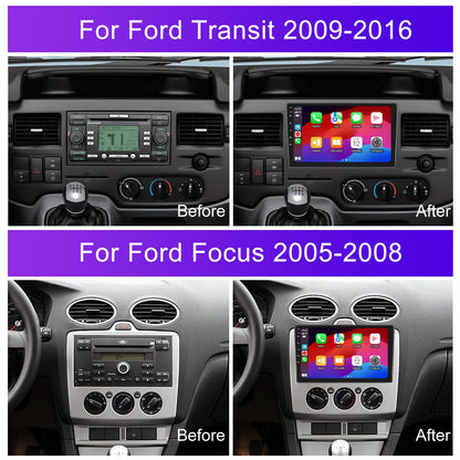 Navigatie dedicata Ford Transit (2009-2016)/ Ford Focus (2005-2008) 2GB RAM 32GB ROM, Android 14, Carplay si Android Auto, cooler racire, ecran HD 9 inch