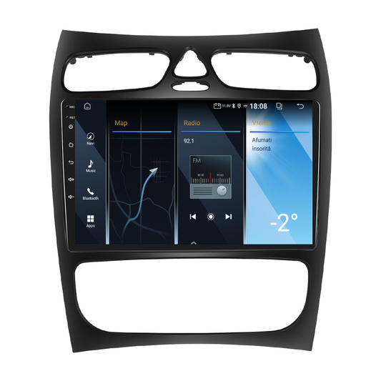 Navigatie dedicata Mercedes Benz C-Class/CLK (2002-2004) 2GB RAM 32GB ROM, Android 14, Carplay si Android Auto, cooler racire, ecran HD 9 inch