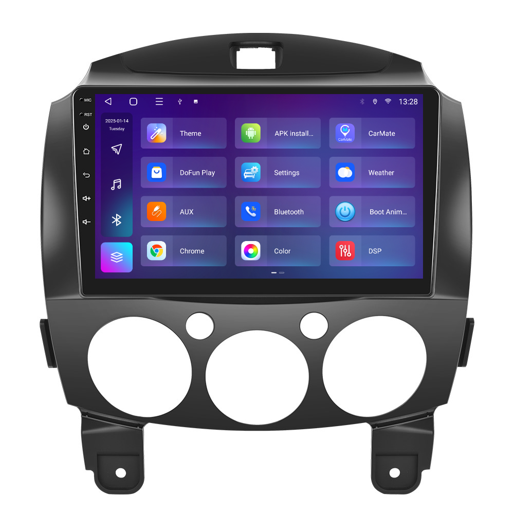 Navigatie dedicata Mazda 2 (2007-2014) 2GB RAM 32GB ROM, Android 14, Carplay si Android Auto, cooler racire, ecran HD 9 inch
