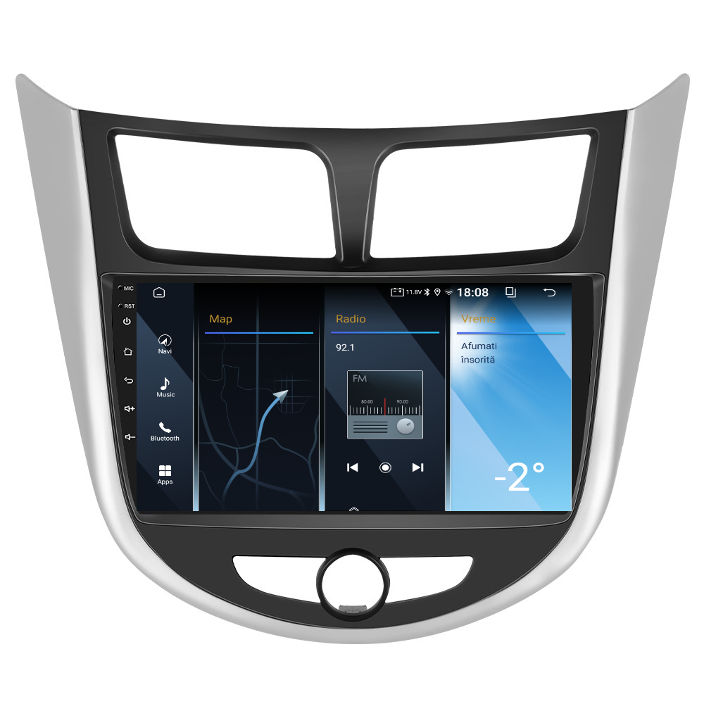 Navigatie dedicata Hyundai Accent (2010-2016) 2GB RAM 32GB ROM, Android 14, Carplay si Android Auto, cooler racire, ecran HD 9 inch