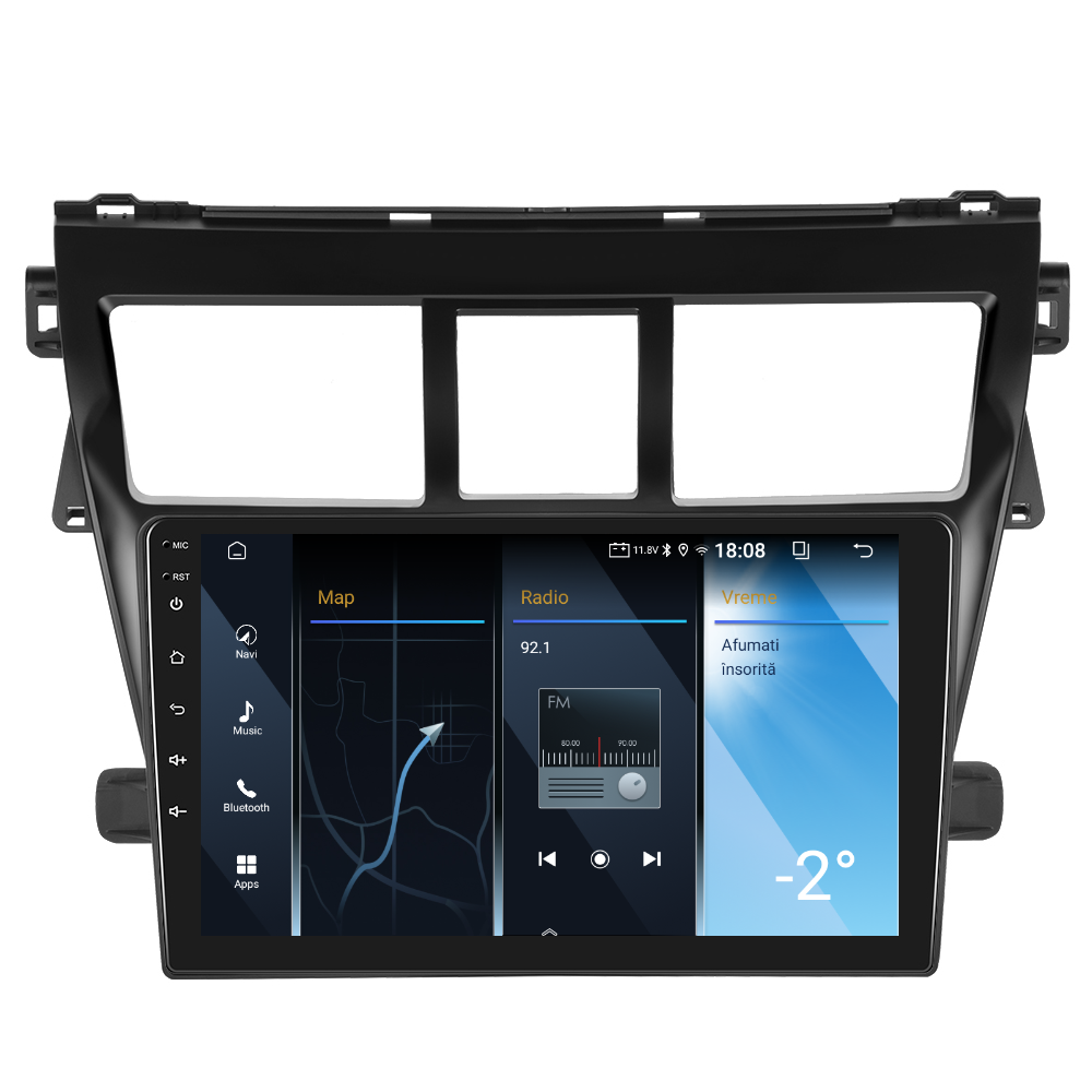 Navigatie dedicata Toyota Yaris (2007-2012) 2GB RAM 32GB ROM, Android 14, Carplay si Android Auto, cooler racire, ecran HD 9 inch