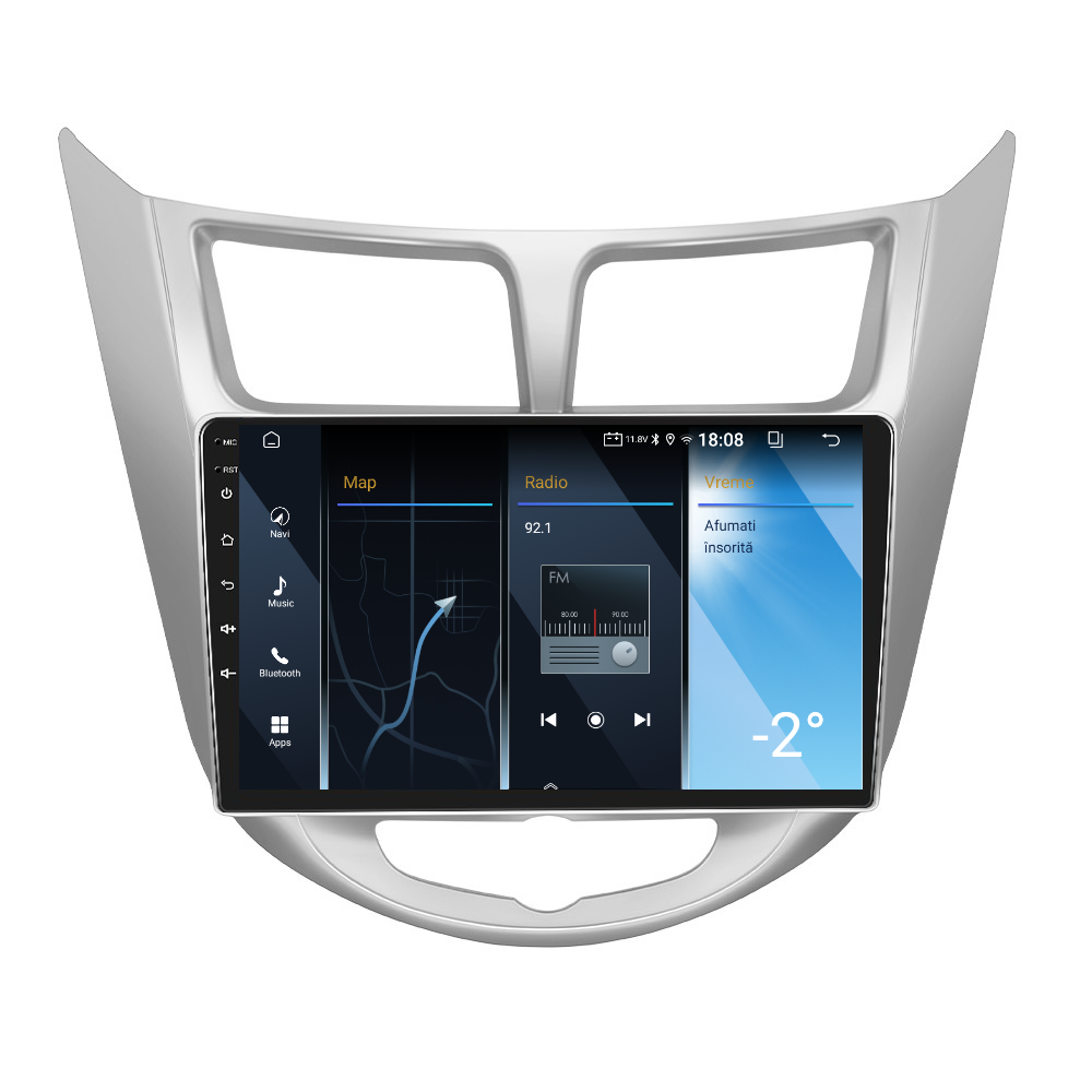 Navigatie dedicata Hyundai Accent | Solaris I Verna (2010-2016) 2GB RAM 32GB ROM, Android 14, Carplay si Android Auto, cooler racire, ecran HD 9 inch