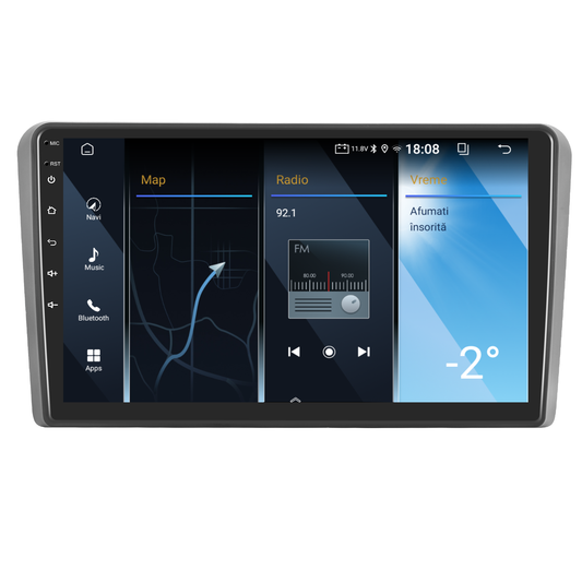 Navigatie dedicata Audi A3 (2008-2012) 2GB RAM 32GB ROM, Android 14, Carplay si Android Auto, cooler racire, ecran HD 9 inch