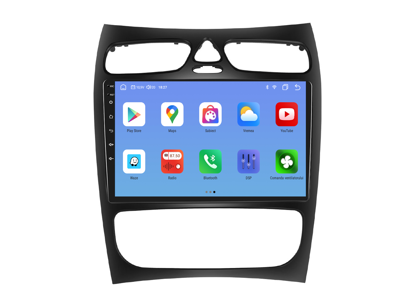 Navigatie dedicata Mercedes Benz C-Class/CLK (2002-2004) cu Android 14, 4 GB RAM 64 GB ROM, OCTA-CORE, Carplay si Android auto, Slot SIM 4G, ventilator de racire activ, ecran 9 inch HD