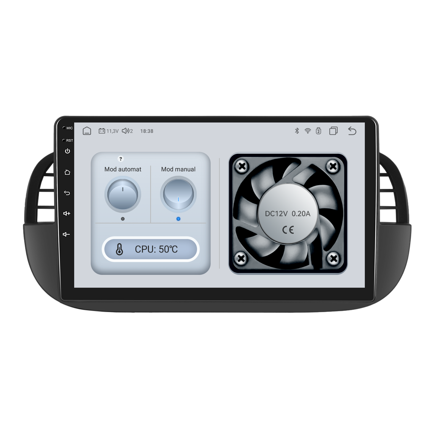 Navigatie dedicata FIAT 500 (2007-2015) Android 14, 8 GB RAM 128 GB ROM, OCTA-CORE 2.0Mhz, Carplay si Android auto, Slot SIM 4G, ventilator de racire activ, ecran 9 inch HD