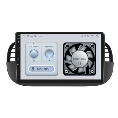 Navigatie dedicata FIAT 500 (2007-2015) Android 14, 8 GB RAM 128 GB ROM, OCTA-CORE 2.0Mhz, Carplay si Android auto, Slot SIM 4G, ventilator de racire activ, ecran 9 inch HD