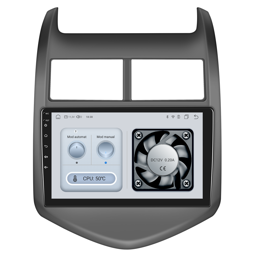 Navigatie dedicata Chevrolet AVEO (2011-2013) Android 14, 8 GB RAM 128 GB ROM, OCTA-CORE 2.0Mhz, Carplay si Android auto, Slot SIM 4G, ventilator de racire activ, ecran 9 inch HD