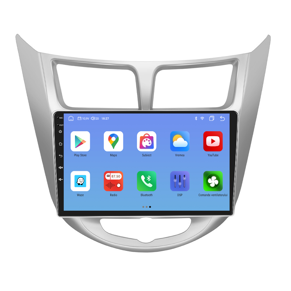 Navigatie dedicata Hyundai Accent | Solaris I Verna (2010-2016) cu Android 14, 4 GB RAM 64 GB ROM, OCTA-CORE, Carplay si Android auto, Slot SIM 4G, ventilator de racire activ, ecran 9 inch HD