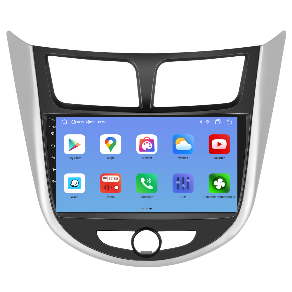 Navigatie dedicata Hyundai Accent (2010-2016) cu Android 14, 4 GB RAM 64 GB ROM, OCTA-CORE, Carplay si Android auto, Slot SIM 4G, ventilator de racire activ, ecran 9 inch HD