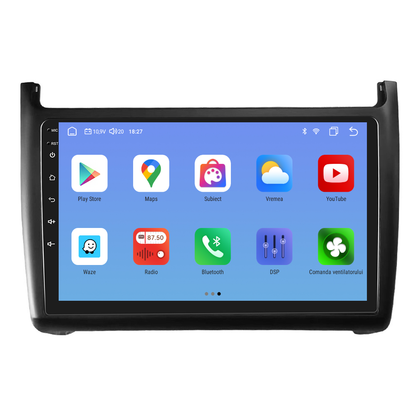 Navigatie dedicata VW POLO (2011-2016) Android 14, 8 GB RAM 128 GB ROM, OCTA-CORE 2.0Mhz, Carplay si Android auto, Slot SIM 4G, ventilator de racire activ, ecran 9 inch HD