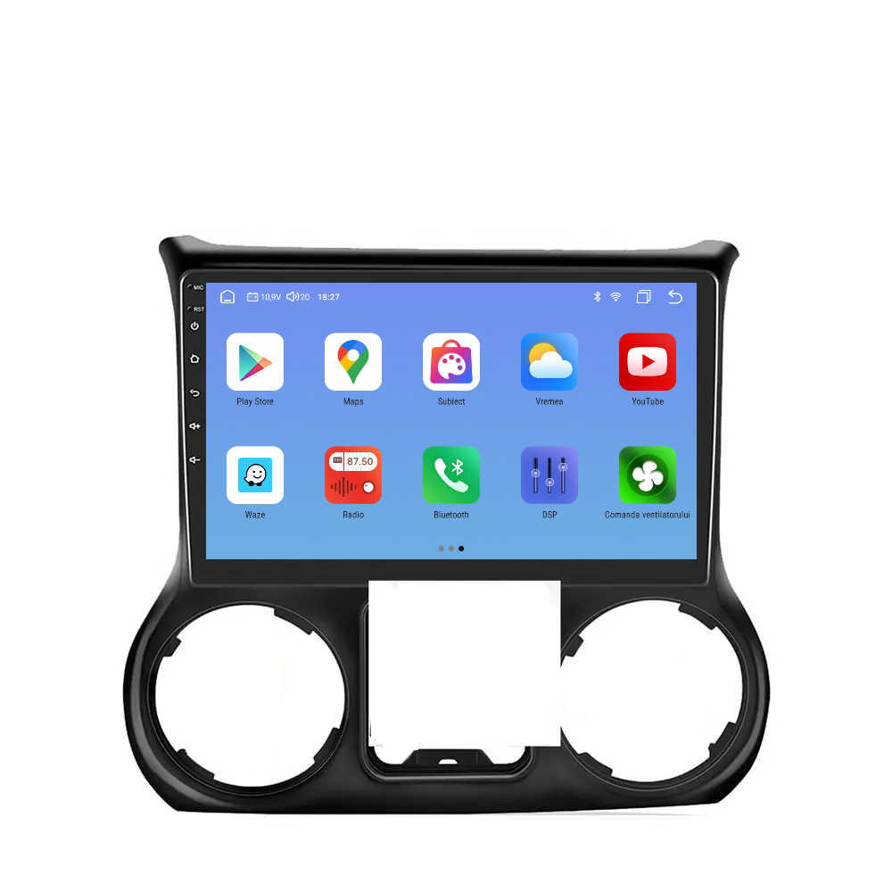 Navigatie dedicata Jeep Wrangler (2011-2014) cu Android 14, 4 GB RAM 64 GB ROM, OCTA-CORE, Carplay si Android auto, Slot SIM 4G, ventilator de racire activ, ecran 10.1 inch HD