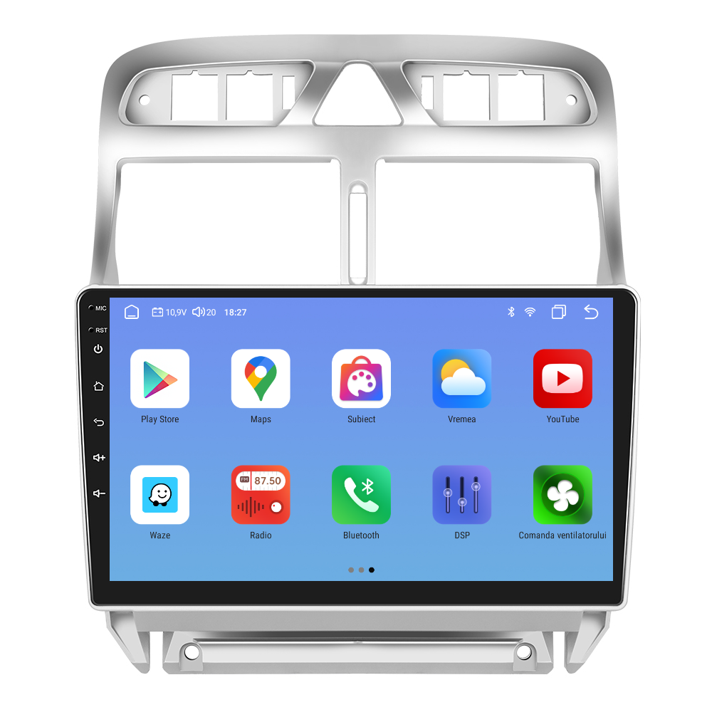 Navigatie dedicata Peugeot 307 (2007-2013) cu Android 14, 4 GB RAM 64 GB ROM, OCTA-CORE, Carplay si Android auto, Slot SIM 4G, ventilator de racire activ, ecran 9 inch HD