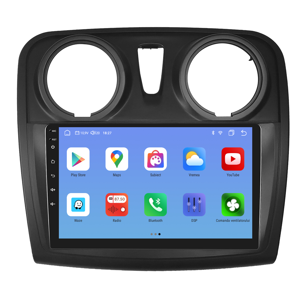 Navigatie dedicata Dacia Logan, Duster, Sandero (2012-2020) Android 14, 8 GB RAM 128 GB ROM, OCTA-CORE 2.0Mhz, Carplay si Android auto, Slot SIM 4G, ventilator de racire activ, ecran 9 inch HD