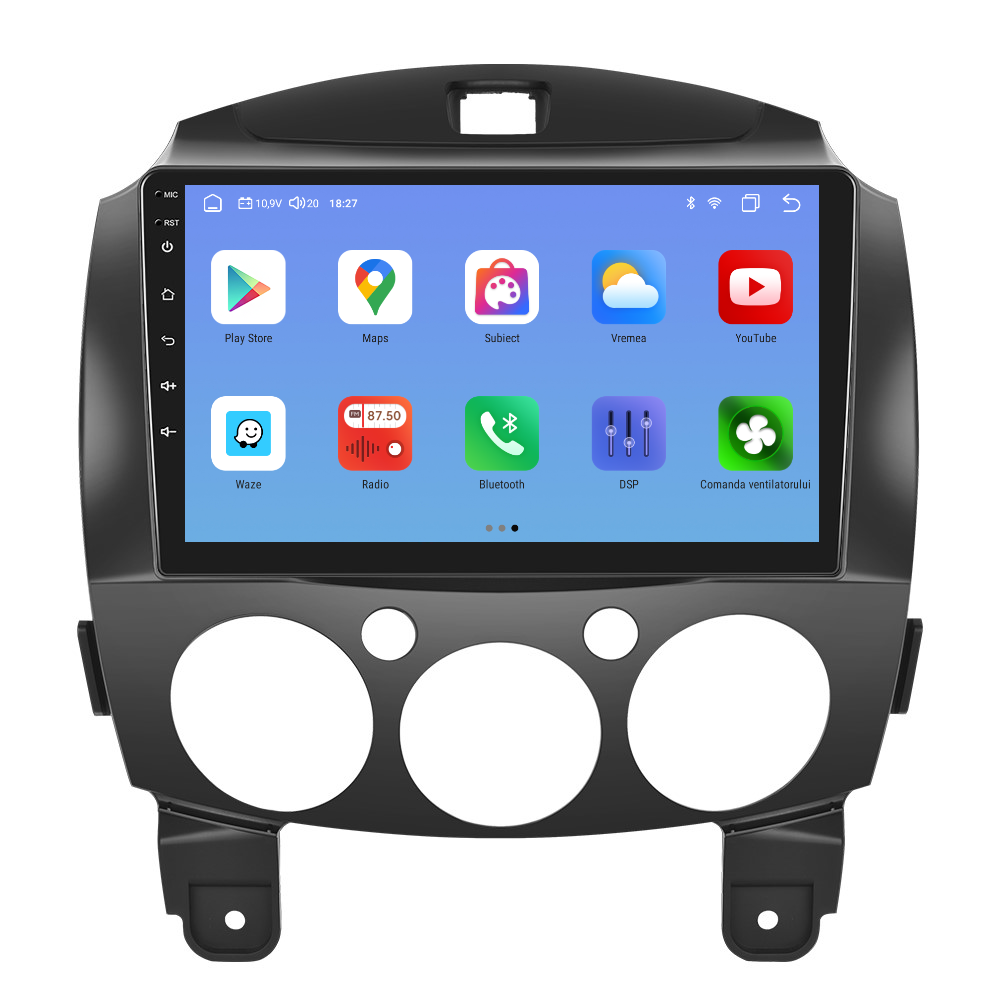 Navigatie dedicata Mazda 2 (2007-2014) cu Android 14, 4 GB RAM 64 GB ROM, OCTA-CORE, Carplay si Android auto, Slot SIM 4G, ventilator de racire activ, ecran 9 inch HD