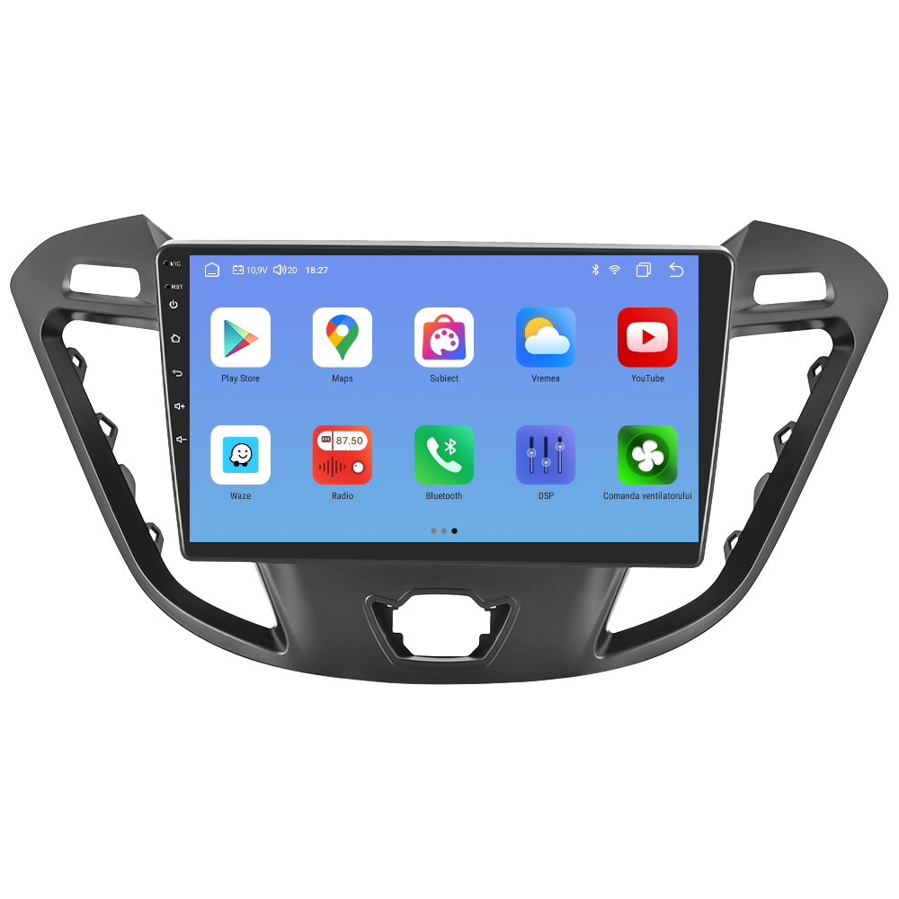 Navigatie dedicata Ford Transit (2012-2019) cu Android 14, 4 GB RAM 64 GB ROM, OCTA-CORE, Carplay si Android auto, Slot SIM 4G, ventilator de racire activ, ecran 9 inch HD
