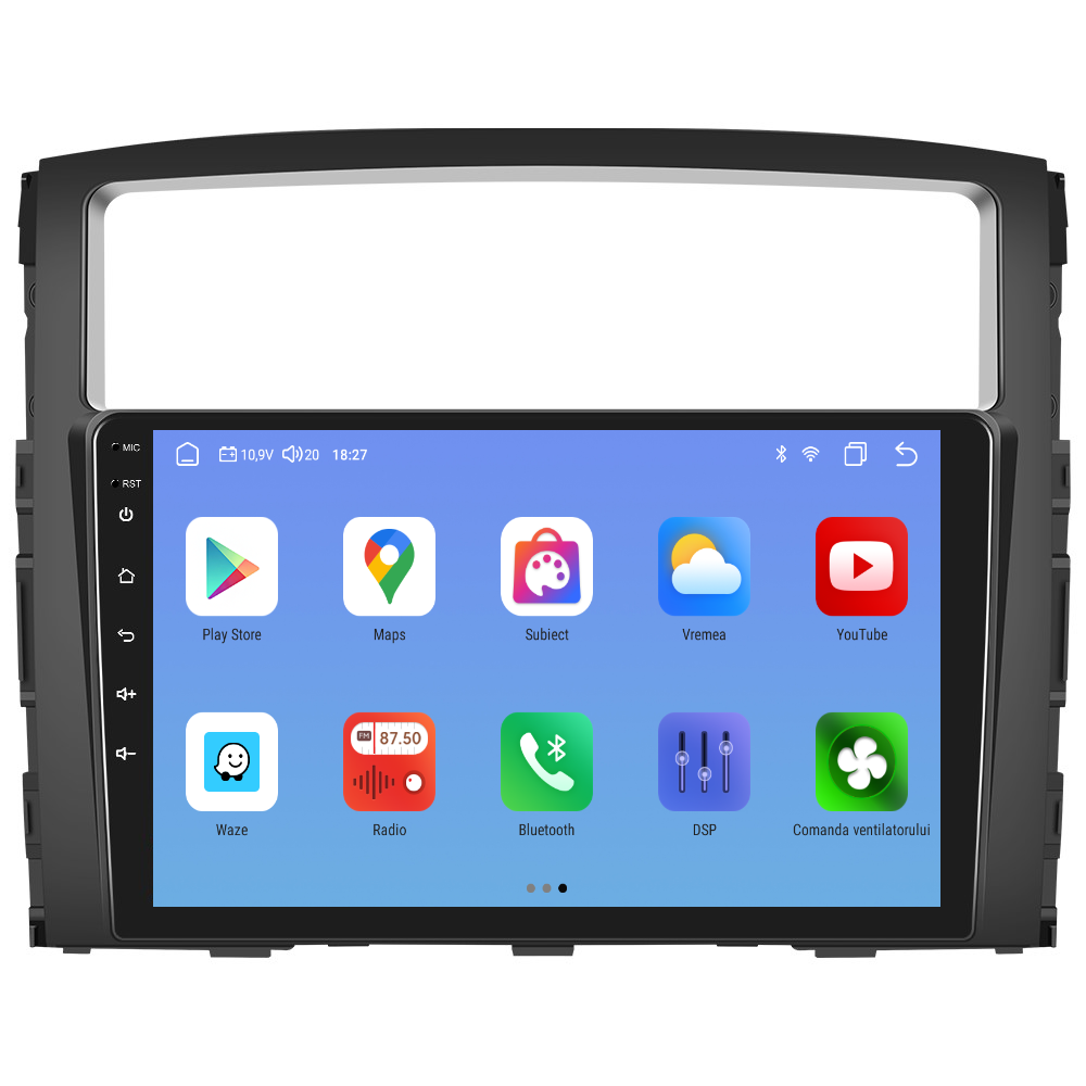Navigatie dedicata Mitsubishi Pajero (2006-2020) cu Android 14, 4 GB RAM 64 GB ROM, OCTA-CORE, Carplay si Android auto, Slot SIM 4G, ventilator de racire activ, ecran 9 inch HD