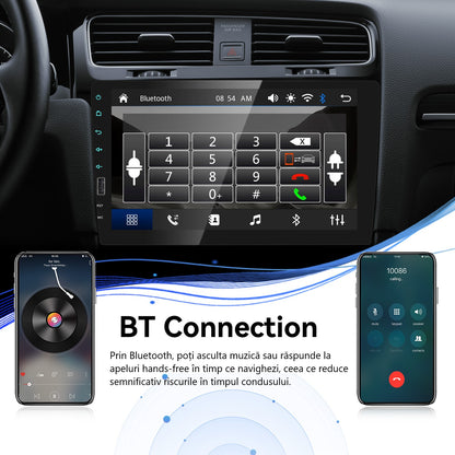 Player auto MP5, Universal 1DIN cu Carplay si Android auto, Bluetooth, USB ecran cu touchscreen 9 inch