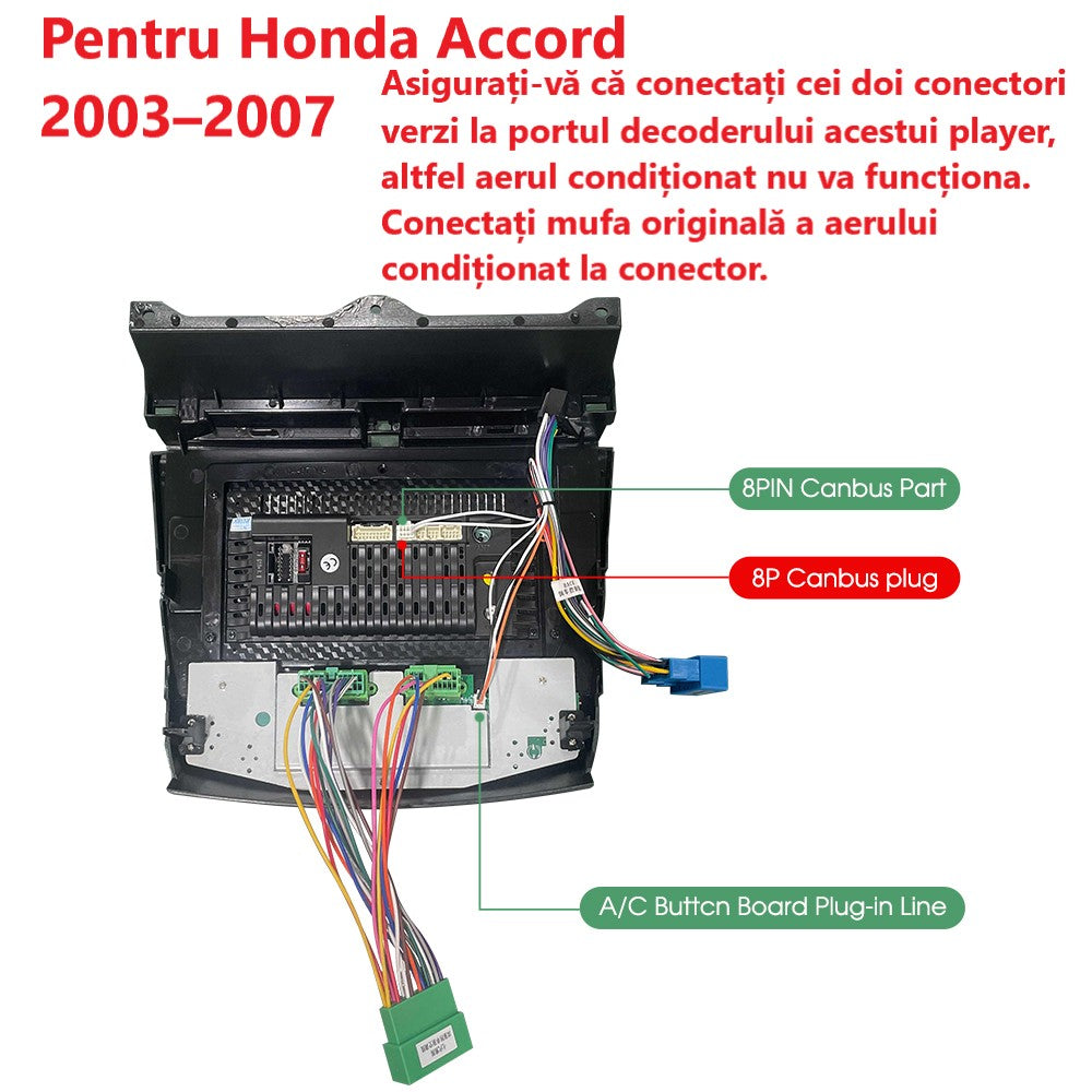 Navigatie dedicata Honda Accord (2003-2007) 2GB RAM 32GB ROM, Android 14, Carplay si Android Auto, cooler racire, ecran HD 10.1 inch