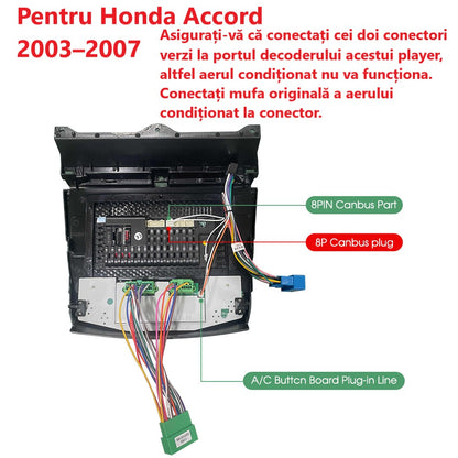 Navigatie dedicata Honda Accord (2003-2007) 2GB RAM 32GB ROM, Android 14, Carplay si Android Auto, cooler racire, ecran HD 10.1 inch
