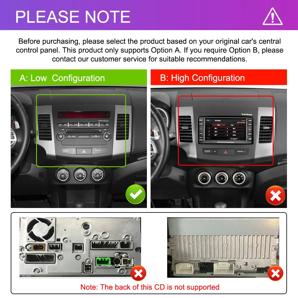 Navigatie dedicata Mitsubishi Outlander (2008-2015) 2GB RAM 32GB ROM, Android 14, Carplay si Android Auto, cooler racire, ecran HD 9 inch