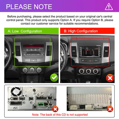 Navigatie dedicata Mitsubishi Outlander (2008-2015) 2GB RAM 32GB ROM, Android 14, Carplay si Android Auto, cooler racire, ecran HD 9 inch