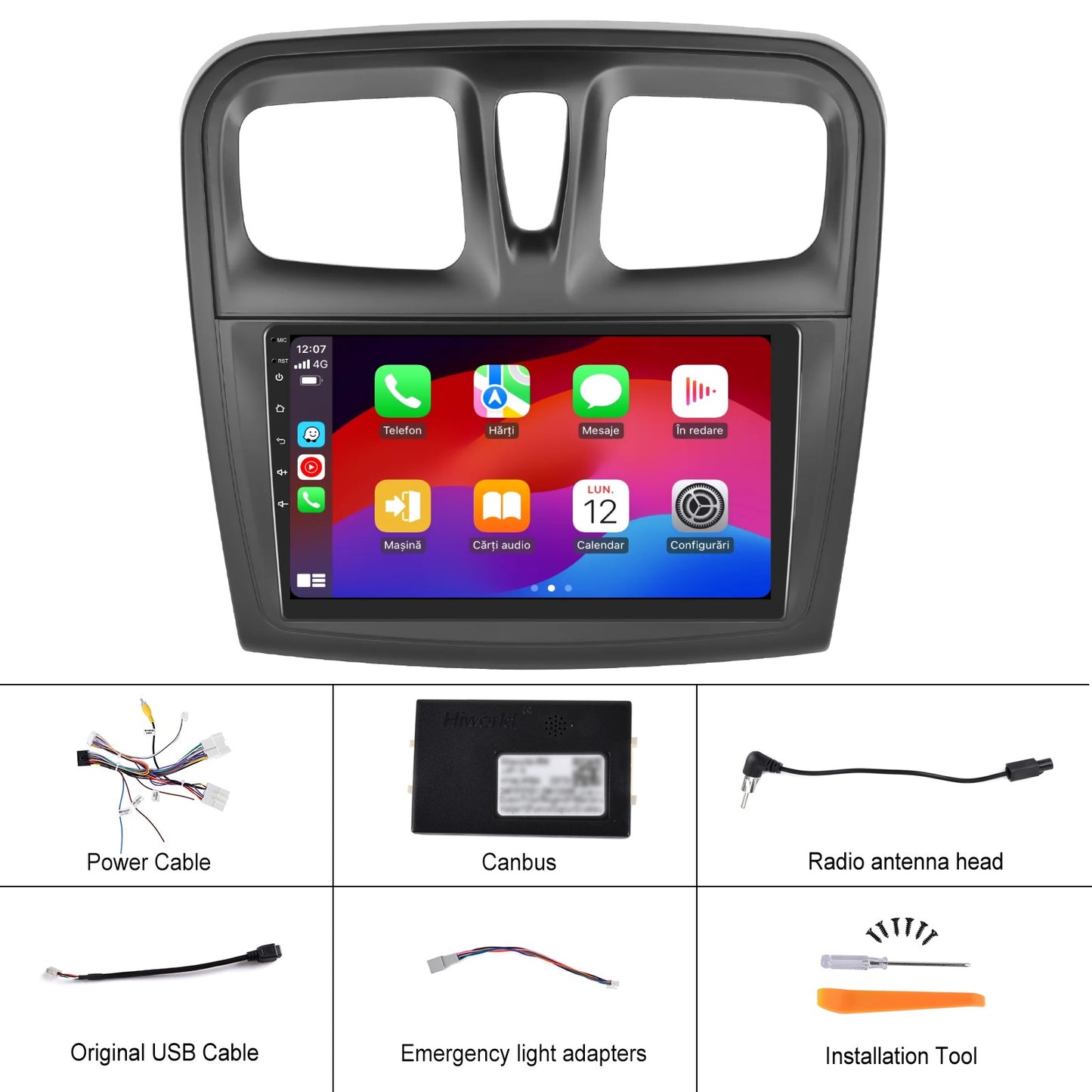 Navigatie dedicata Dacia Logan | Duster | Sandero (2012-2020) cu Android 14, 4 GB RAM 64 GB ROM, OCTA-CORE, Carplay si Android auto, Slot SIM 4G, ventilator de racire activ, ecran 9 inch HD