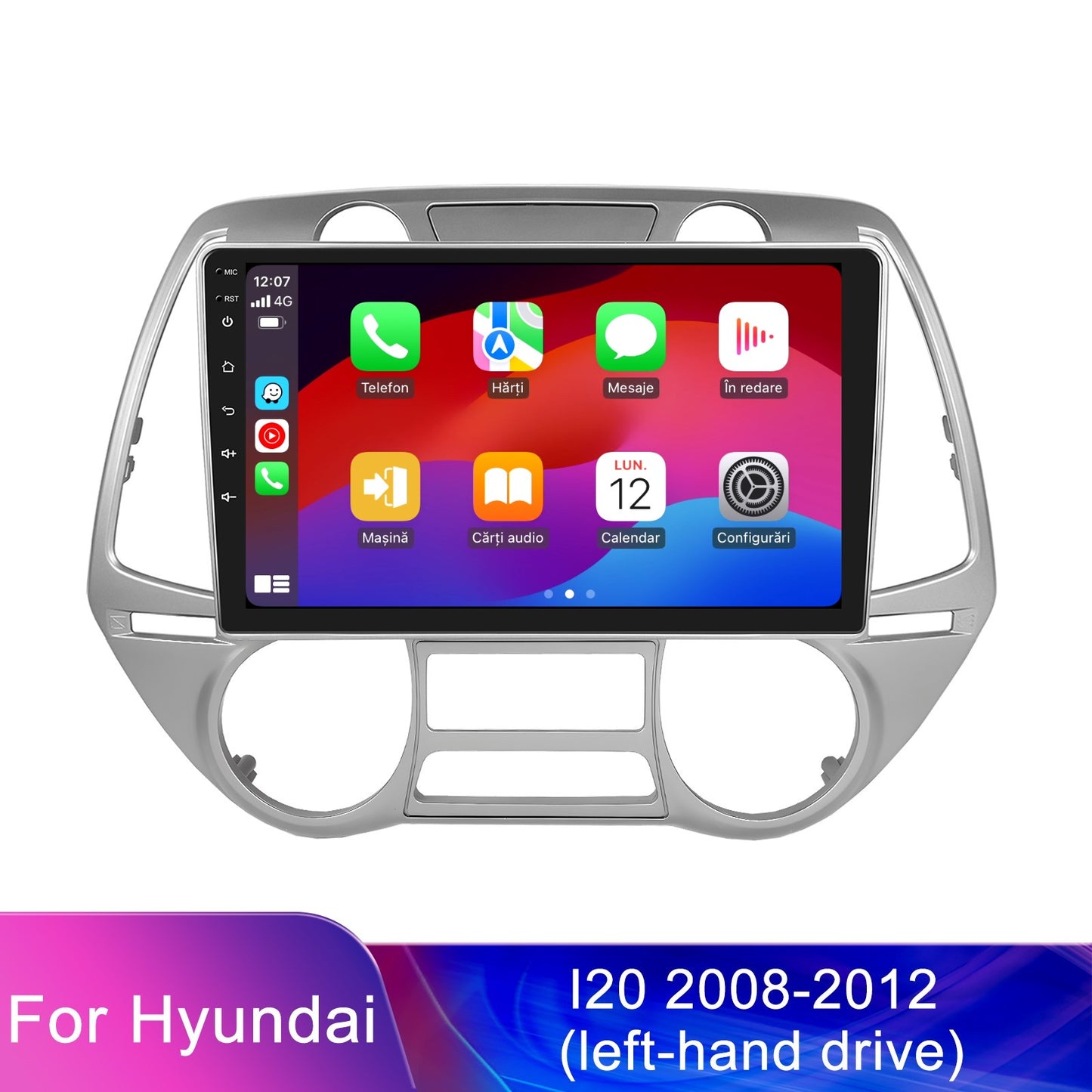 Navigatie dedicata Hyundai i20 (2008-2012) cu Android 14, 4 GB RAM 64 GB ROM, OCTA-CORE, Carplay si Android auto, Slot SIM 4G, ventilator de racire activ, ecran 9 inch HD