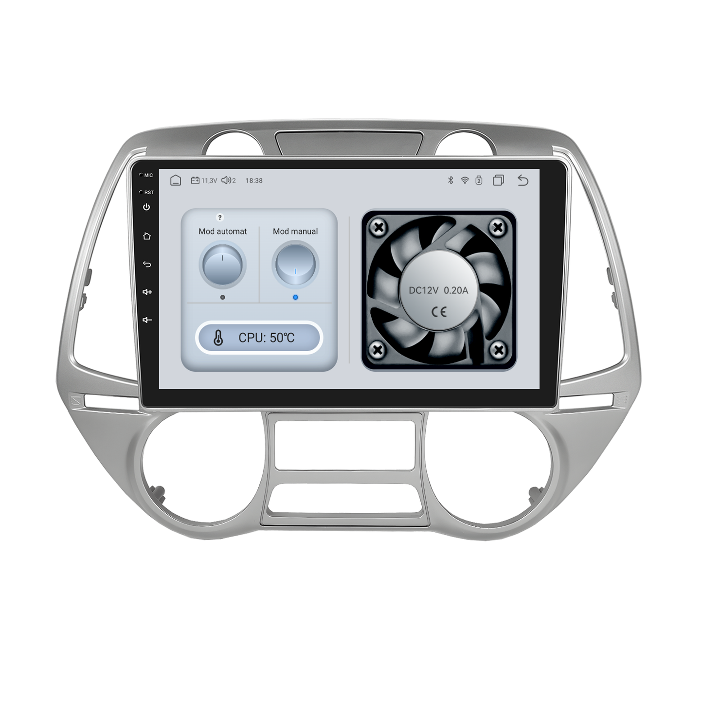 Navigatie dedicata Hyundai i20 (2008-2012) cu Android 14, 8 GB RAM 128 GB ROM, OCTA-CORE 2.0Mhz, Carplay si Android auto, Slot SIM 4G, ventilator de racire activ, ecran 9 inch HD