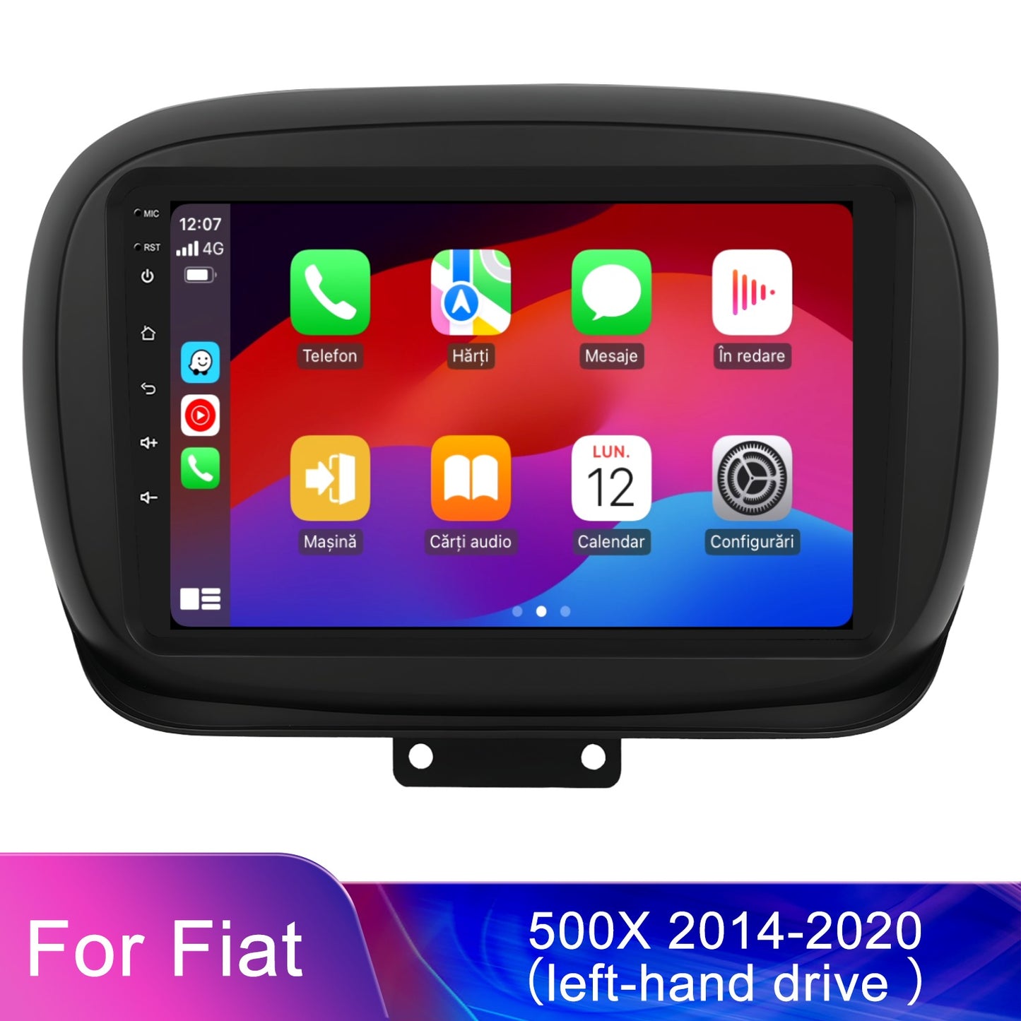 Navigatie dedicata Fiat 500X (2014-2020) 2GB RAM 32GB ROM, Android 14, Carplay si Android Auto, cooler racire, ecran HD 9 inch