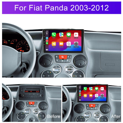 Navigatie dedicata Fiat Panda (2003-2012) cu Android 14, 4 GB RAM 64 GB ROM, OCTA-CORE, Carplay si Android auto, Slot SIM 4G, ventilator de racire activ, ecran 9 inch HD