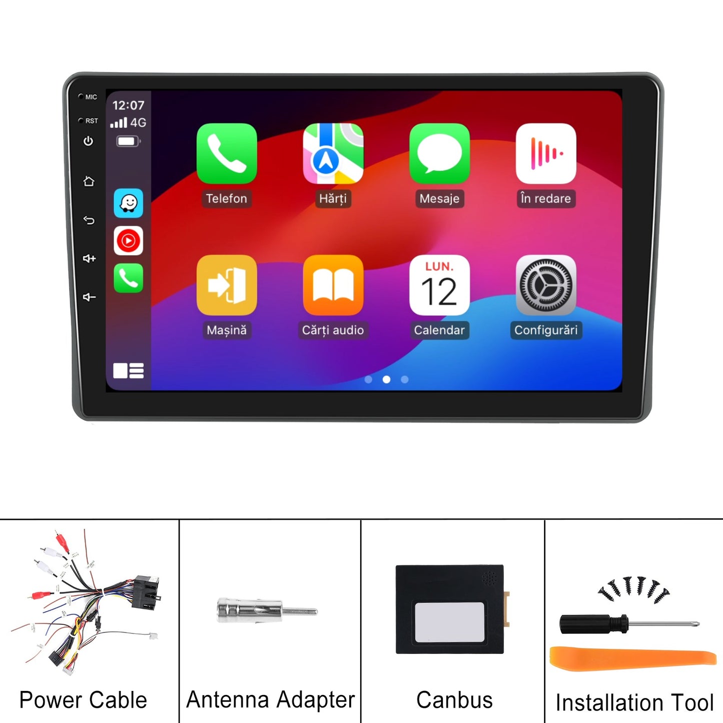 Navigatie dedicata Fiat Panda (2003-2012) 2GB RAM 32GB ROM, Android 14, Carplay si Android Auto, cooler racire, ecran HD 9 inch