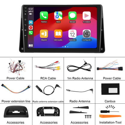 Navigatie dedicata Renault Kangoo (2013-2020)/Nissan NV250 (2013-2021) cu Android 14, 8 GB RAM 128 GB ROM, OCTA-CORE 2.0Mhz, Carplay si Android auto, Slot SIM 4G, ventilator de racire activ, ecran 9 inch HD