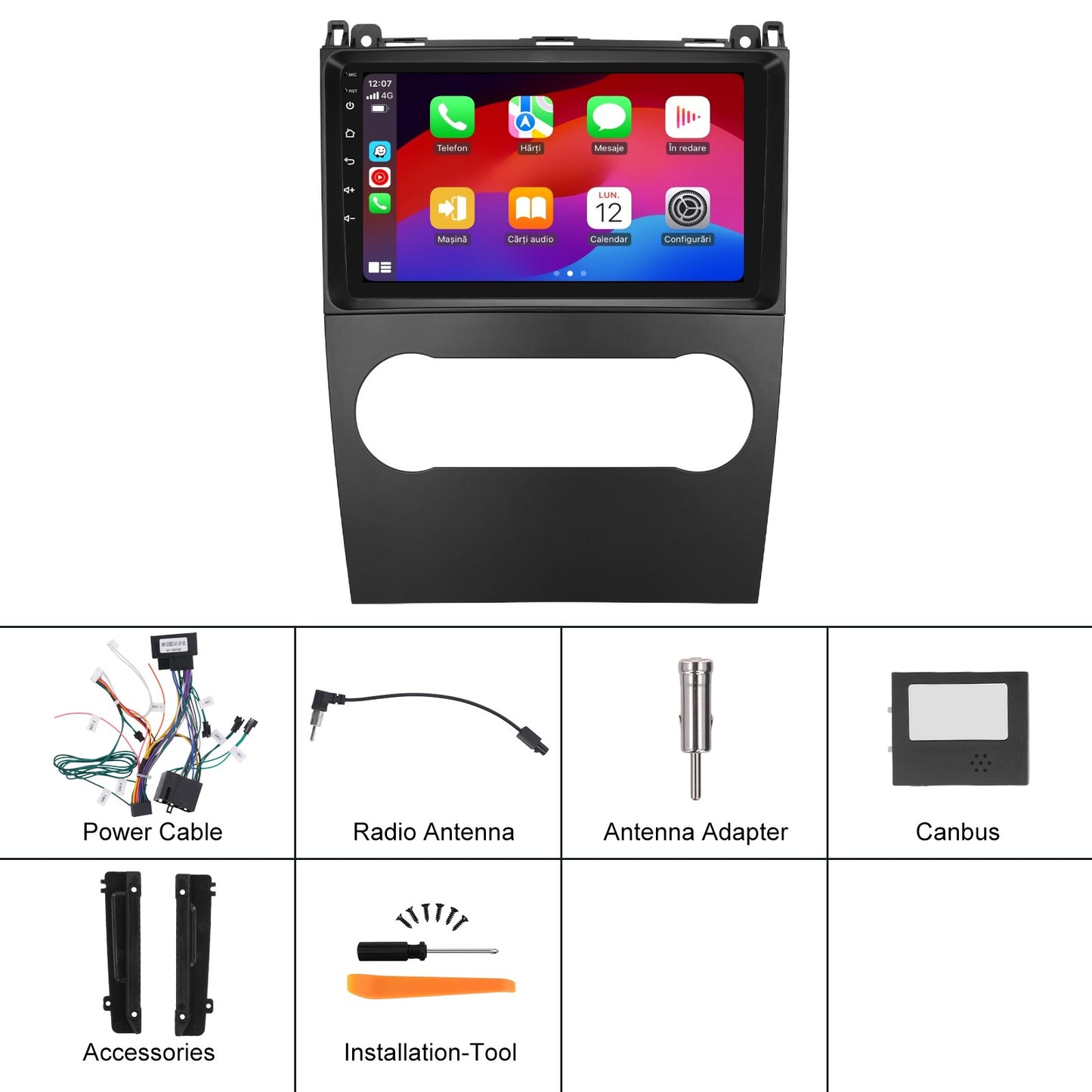 Navigatie dedicata Mercedes-Benz B-Class/A-Class (2008-2011) cu Android 14, 8 GB RAM 128 GB ROM, OCTA-CORE 2.0Mhz, Carplay si Android auto, Slot SIM 4G, ventilator de racire activ, ecran 9 inch HD